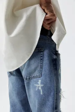 شلوار جین اسلیم فیت مردانه آبی زارا