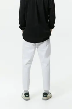 شلوار جین اسلیم فیت مردانه سفید زارا