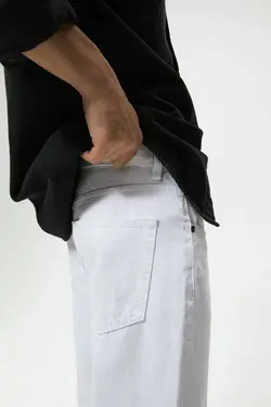 شلوار جین اسلیم فیت مردانه سفید زارا