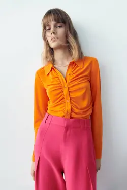 شومیز زنانه نارنجی زارا