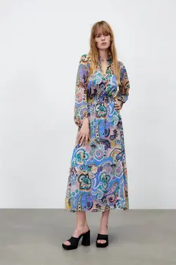 پیراهن میدی زنانه چند رنگ زارا