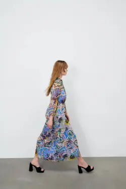 پیراهن میدی زنانه چند رنگ زارا