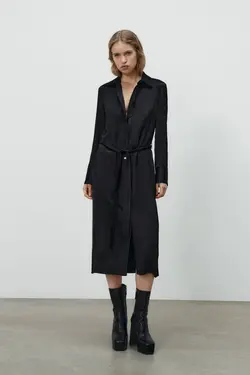 پیراهن میدی زنانه مشکی زارا