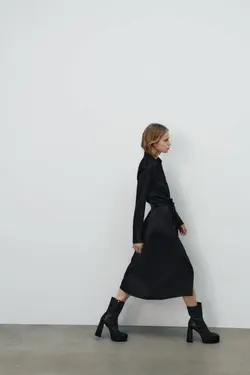 پیراهن میدی زنانه مشکی زارا