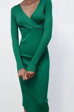 پیراهن میدی زنانه سبز زارا