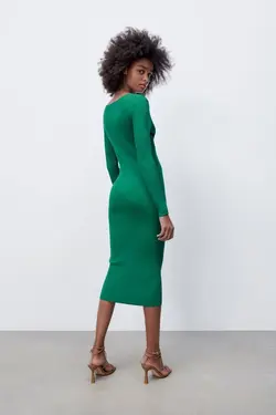 پیراهن میدی زنانه سبز زارا