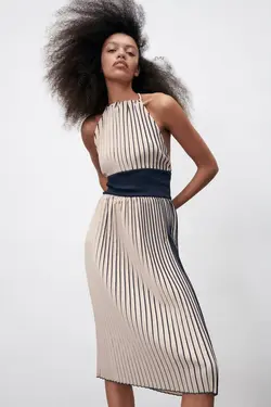 پیراهن میدی زنانه بژ زارا