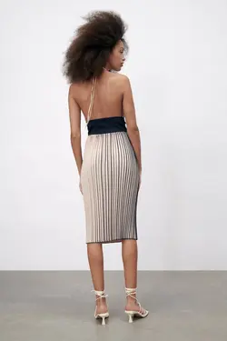 پیراهن میدی زنانه بژ زارا