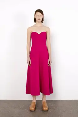 پیراهن میدی زنانه سرخابی زارا