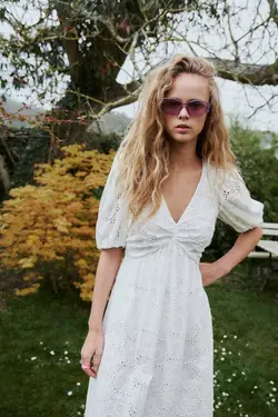 پیراهن میدی زنانه سفید زارا