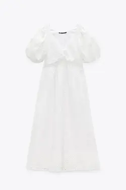 پیراهن میدی زنانه سفید زارا