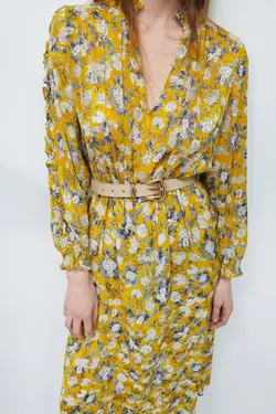 پیراهن میدی زنانه زرد زارا