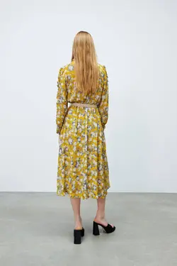 پیراهن میدی زنانه زرد زارا