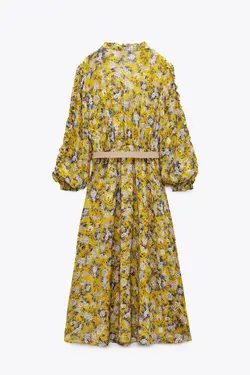 پیراهن میدی زنانه زرد زارا