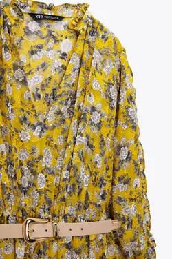 پیراهن میدی زنانه زرد زارا