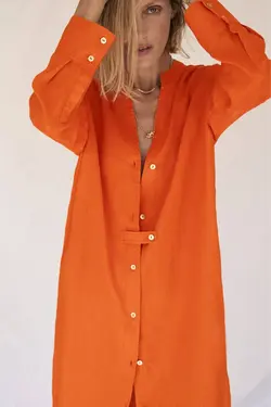 پیراهن میدی زنانه نارنجی زارا