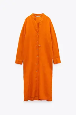 پیراهن میدی زنانه نارنجی زارا