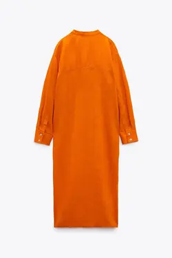 پیراهن میدی زنانه نارنجی زارا