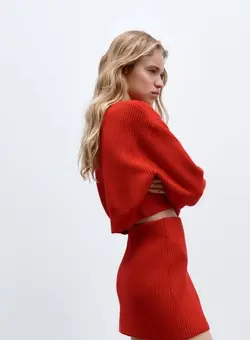 دامن زنانه قرمز زارا