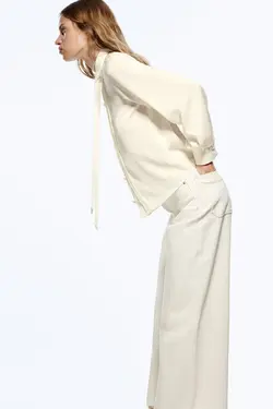 شومیز زنانه سفید تیره زارا