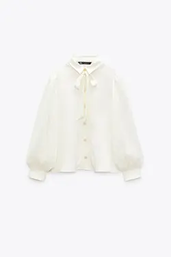 شومیز زنانه سفید تیره زارا