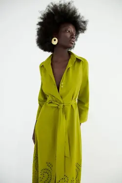 پیراهن میدی زنانه سبز زارا