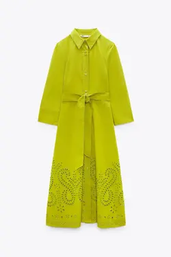 پیراهن میدی زنانه سبز زارا