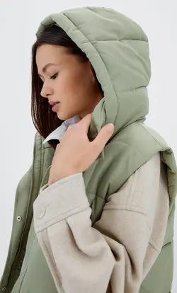 کاپشن پافر زنانه سبز استرادیواریوس