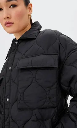 کاپشن پافر زنانه مشکی استرادیواریوس