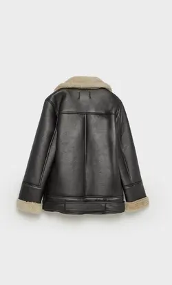 کاپشن بایکر زنانه مشکی استرادیواریوس