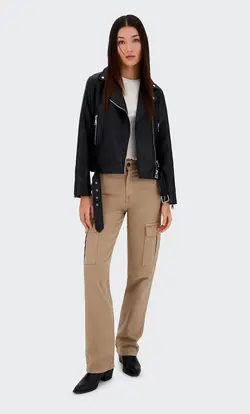 کاپشن بایکر زنانه مشکی استرادیواریوس