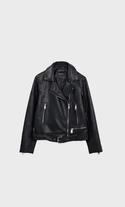 کاپشن بایکر زنانه مشکی استرادیواریوس