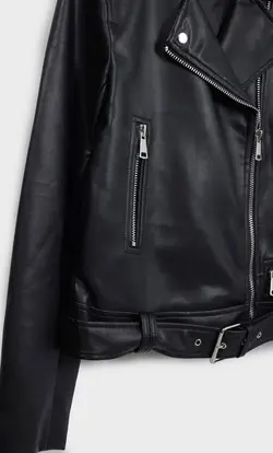 کاپشن بایکر زنانه مشکی استرادیواریوس