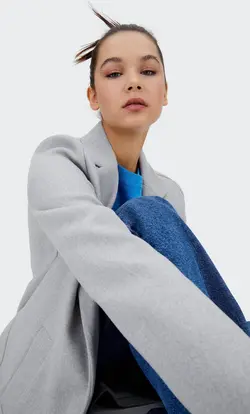 پالتو زنانه خاکستری روشن استرادیواریوس