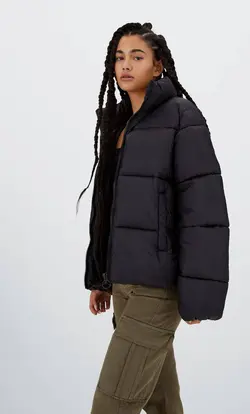 کاپشن پافر زنانه مشکی استرادیواریوس