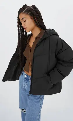 کاپشن پافر زنانه مشکی استرادیواریوس