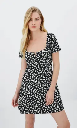 پیراهن کوتاه زنانه مشکی استرادیواریوس