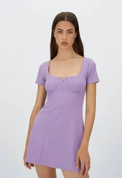 پیراهن کوتاه زنانه بنفش استرادیواریوس