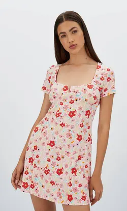 پیراهن کوتاه زنانه صورتی استرادیواریوس