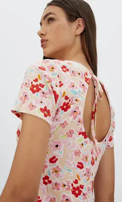 پیراهن کوتاه زنانه صورتی استرادیواریوس