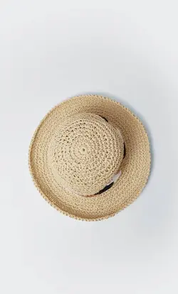 کلاه حصیری زنانه قهوه ای استرادیواریوس