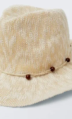 کلاه حصیری زنانه سفید تیره استرادیواریوس