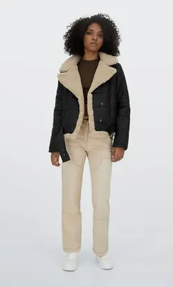 کاپشن پافر زنانه مشکی استرادیواریوس