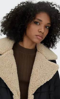 کاپشن پافر زنانه مشکی استرادیواریوس