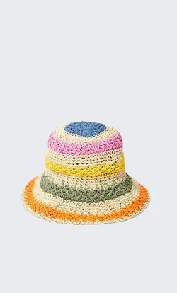 کلاه حصیری زنانه قهوه ای استرادیواریوس