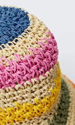 کلاه حصیری زنانه قهوه ای استرادیواریوس