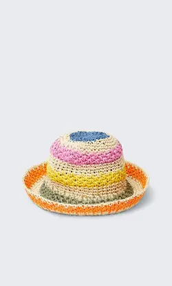 کلاه حصیری زنانه قهوه ای استرادیواریوس