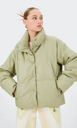 کاپشن پافر زنانه سبز استرادیواریوس