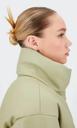 کاپشن پافر زنانه سبز استرادیواریوس