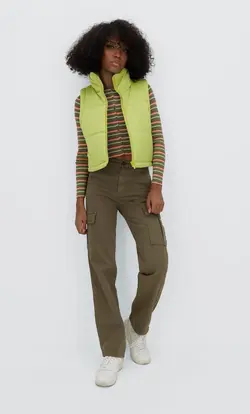 کاپشن پافر زنانه سبز استرادیواریوس